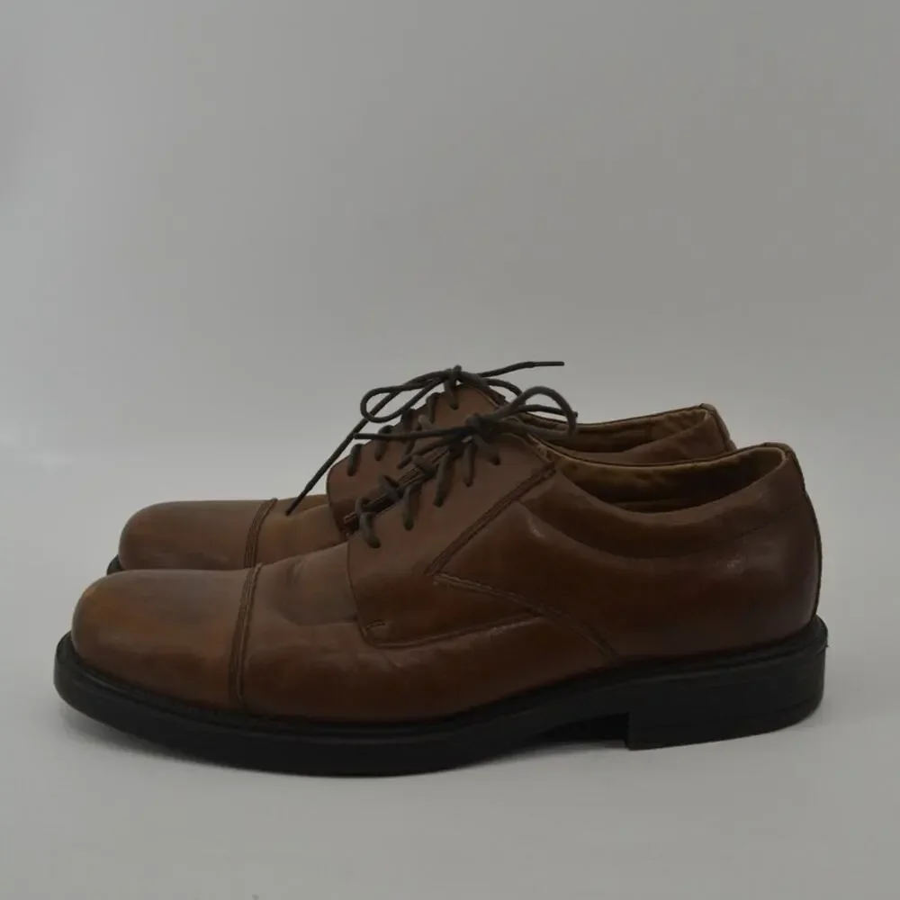 Borelli Brown Men's Oxford Lace Up Leather Round Toe Size 11